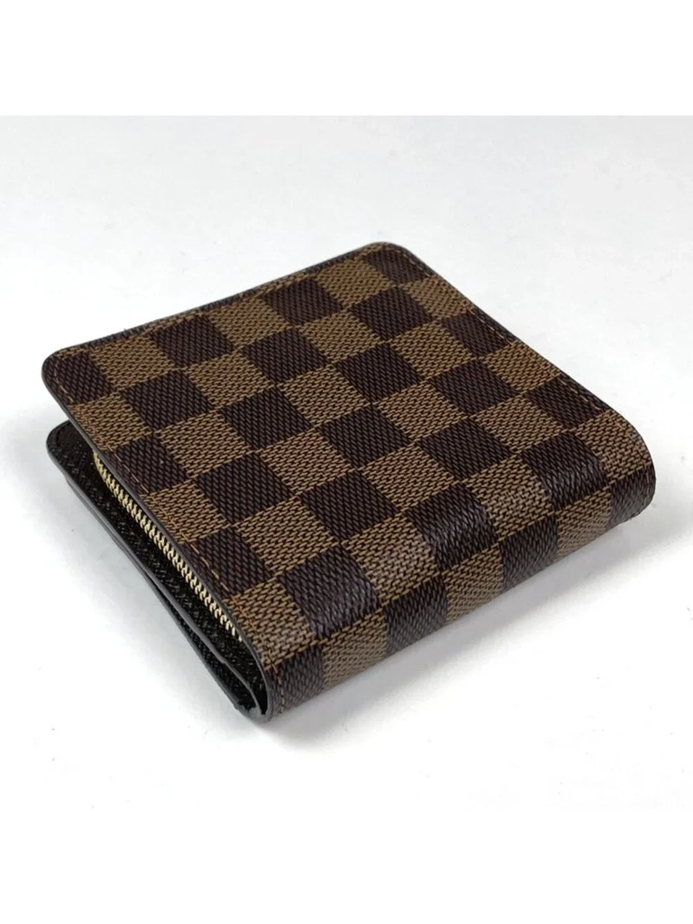 Louis Vuitton Compact Zip Damier Brown Wallet